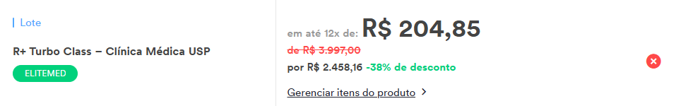 Carrinho do R+ Turbo Clínica Médica USP Estratégia MED com cupom ELITEMED